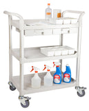 3 Shelf Medical cart Utility cart with ABS drawers, off-white (US stock)