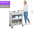 3 Tier Med Hospital cart Dental cart with cabinet & drawers - JaboeEuip 3 tiers Shelving Office Rolling Utility cart Service cart Rolling cart
