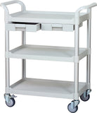 3 tiers Shelving Utility cart Service cart Medical cart with drawers Black (US stock)