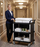 JB-3C3, 3 tiers Larger Cabinet Service carts,Black