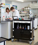 3 Shelf Lockable Utility Cart Medical Cart with Drawers, 606 lbs load (US Stock) - JaboeEuip