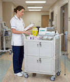 Lockable Cabinet Medical cart with 2 lockable doors 35.43 x 19.7" (US stock) - JaboeEuip
