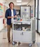 Lockable Medical cart with Lockable door and drawers, 606 lbs (US Stock) - JaboeEuip