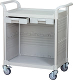 JBG-2KC3, 2 Shelf Medical Cabinet Hospital carts - JaboeEuip 3 tiers Shelving Office Rolling Utility cart Service cart Rolling cart