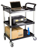 3 Shelf Utility Cart Service Car 606 lbs load Black (US Stock)