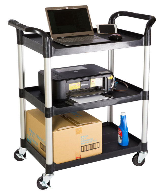 3 tiers Shelving Office Rolling Utility cart, Service cart, Rolling cart, 330 lbs load - JaboeEuip 3 tiers Shelving Office Rolling Utility cart Service cart Rolling cart