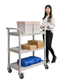 3 shelves Hospital cart Service cart for Hospital and Hotel - JaboeEuip 3 tiers Shelving Office Rolling Utility cart Service cart Rolling cart