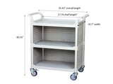 JBG-3C3, 3 Shelf Cabinet Medical Hospital carts, off-white - JaboeEuip 3 tiers Shelving Office Rolling Utility cart Service cart Rolling cart