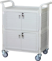 Lockable Cabinet Medical cart with 2 lockable doors 35.43 x 19.7" (US stock)