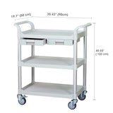 3 tiers Utility Service cart Medical cart with drawers White (UK stock)