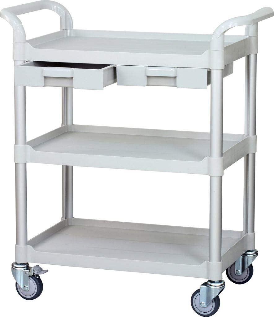 3 tiers Utility Service cart Medical cart with drawers White (UK stock)