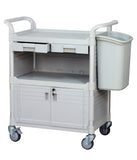 Heavy Duty Long bin for Utility Carts Hospital Cart, off-white - JaboeEuip 3 tiers Shelving Office Rolling Utility cart Service cart Rolling cart